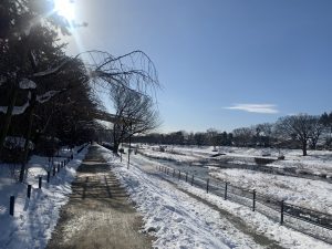 雪景色を見ながらのコーヒー最高